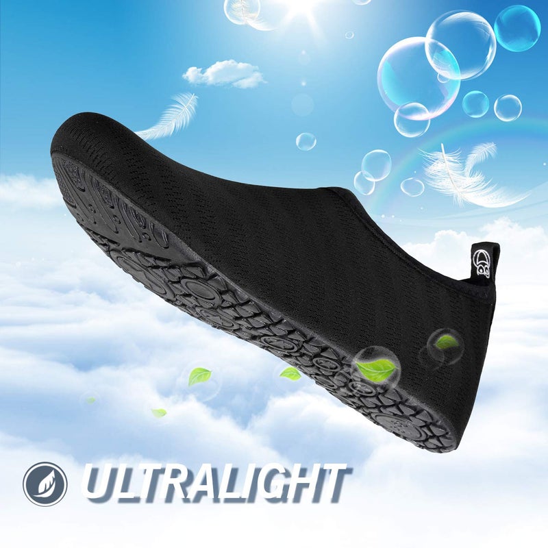 IceUnicorn Water Shoes Men Women Beach Swim Aqua Barefoot Socks Pool Quick Dry Yoga(liuxingyu Black 40/41) - Image 2